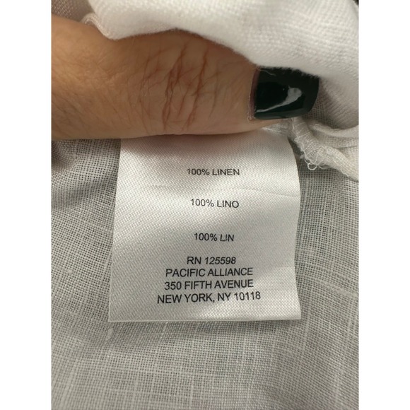 Ellen Tracy Linen Shirt Dress/Top Womens Small Roll Tab Sleeve Chalk White NWT - Picture 6 of 6